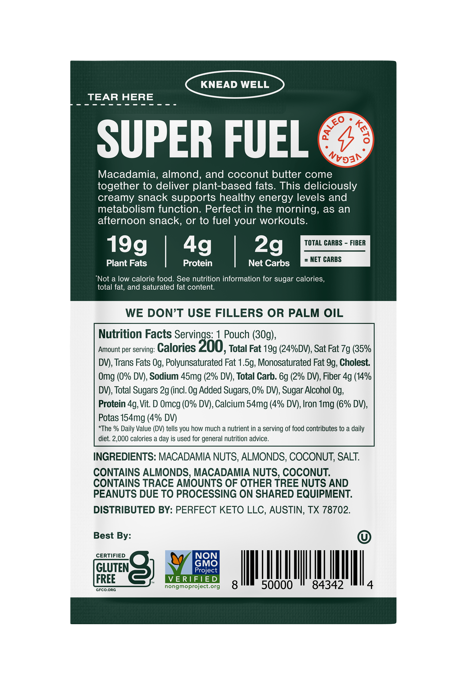 SuperFat Keto Nut Butter Single Serves - 10 packs