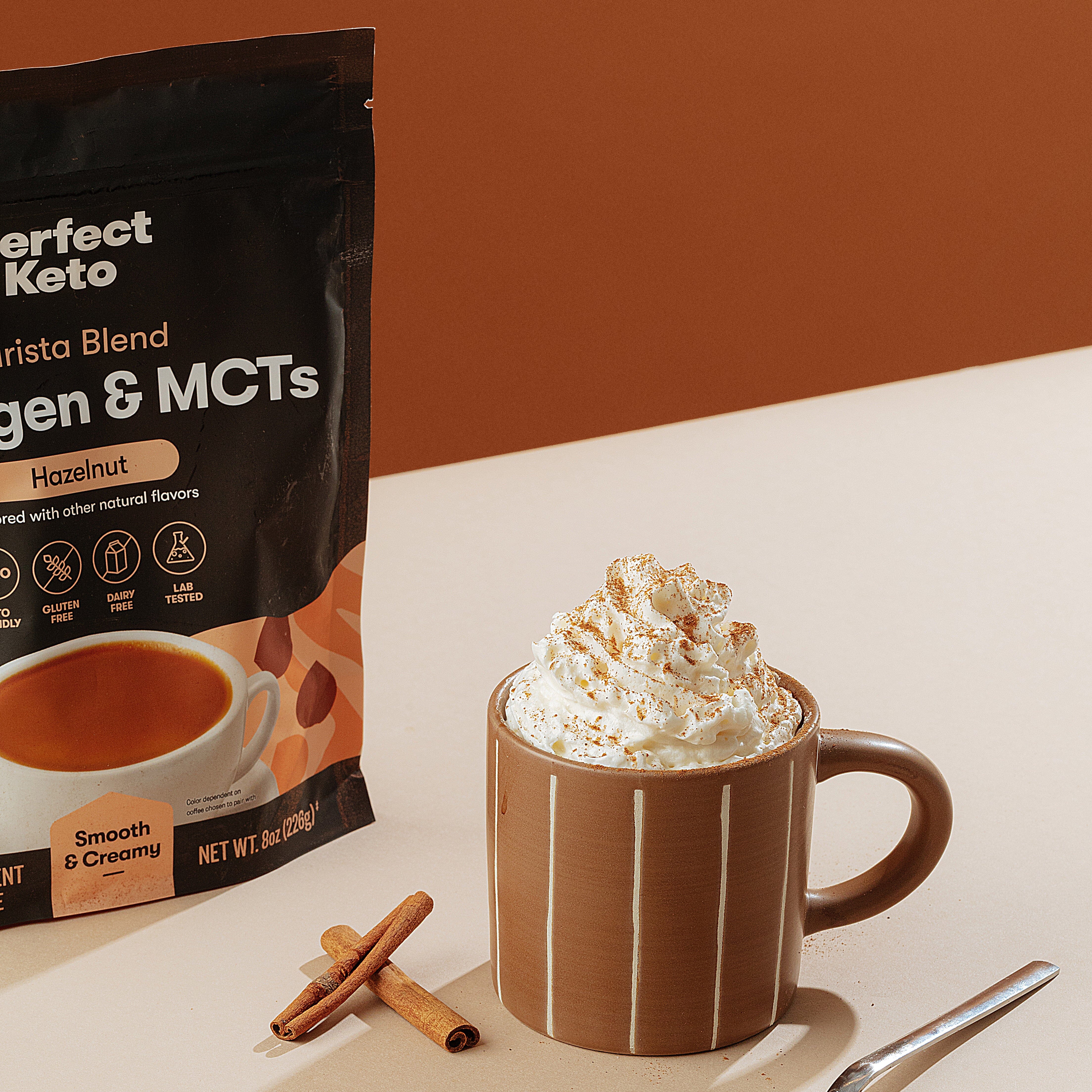 Perfect Keto Barista Edition Collagen Coffee Creamer with MCT Oil | Dairy Free Creamer & Low Sugar Healthy Coffee Creamer | Grass Fed Collagen