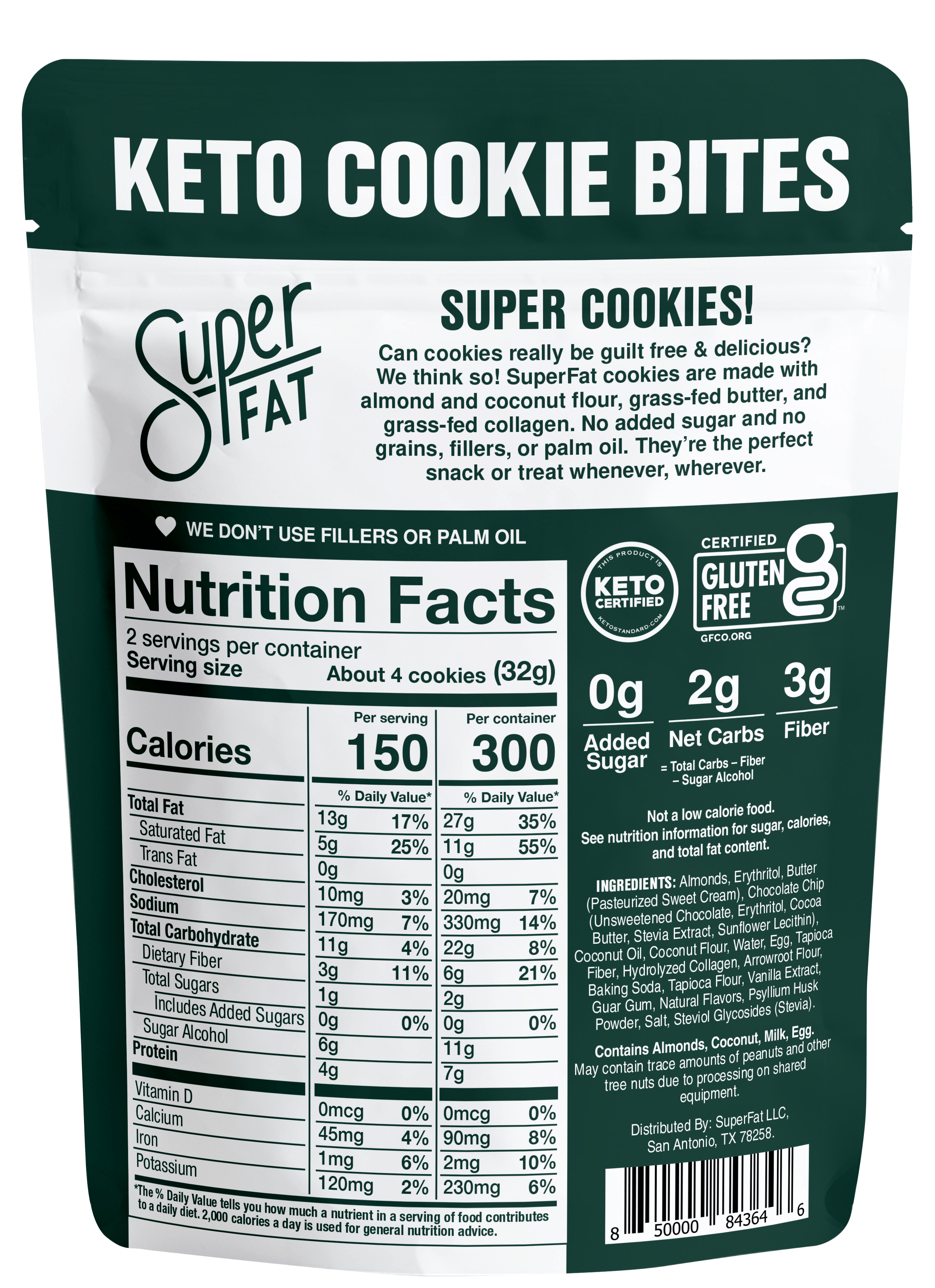 SuperFat Keto Cookie Bites, 6 packs